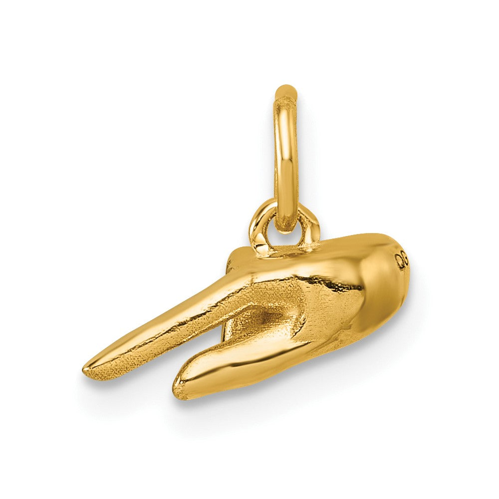 14K American Sign Language Alphabet Fingerspelling Sign Q Pendant