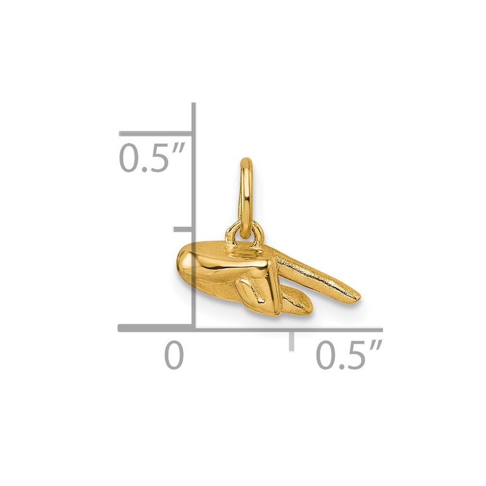 14K American Sign Language Alphabet Fingerspelling Sign Q Pendant