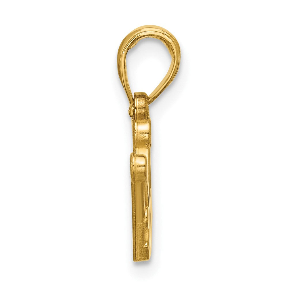 14K Polished Crown Pendant