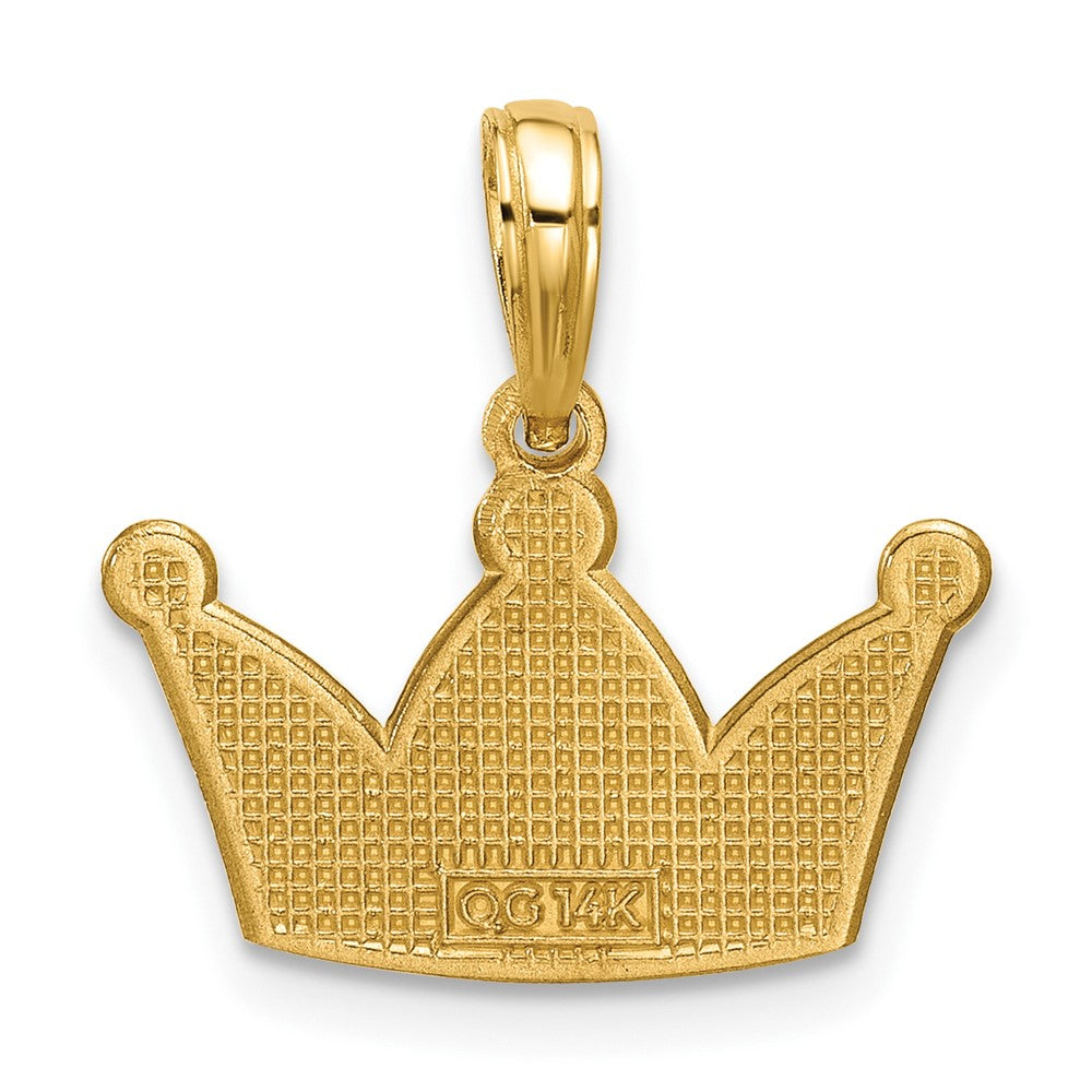 14K Polished Crown Pendant
