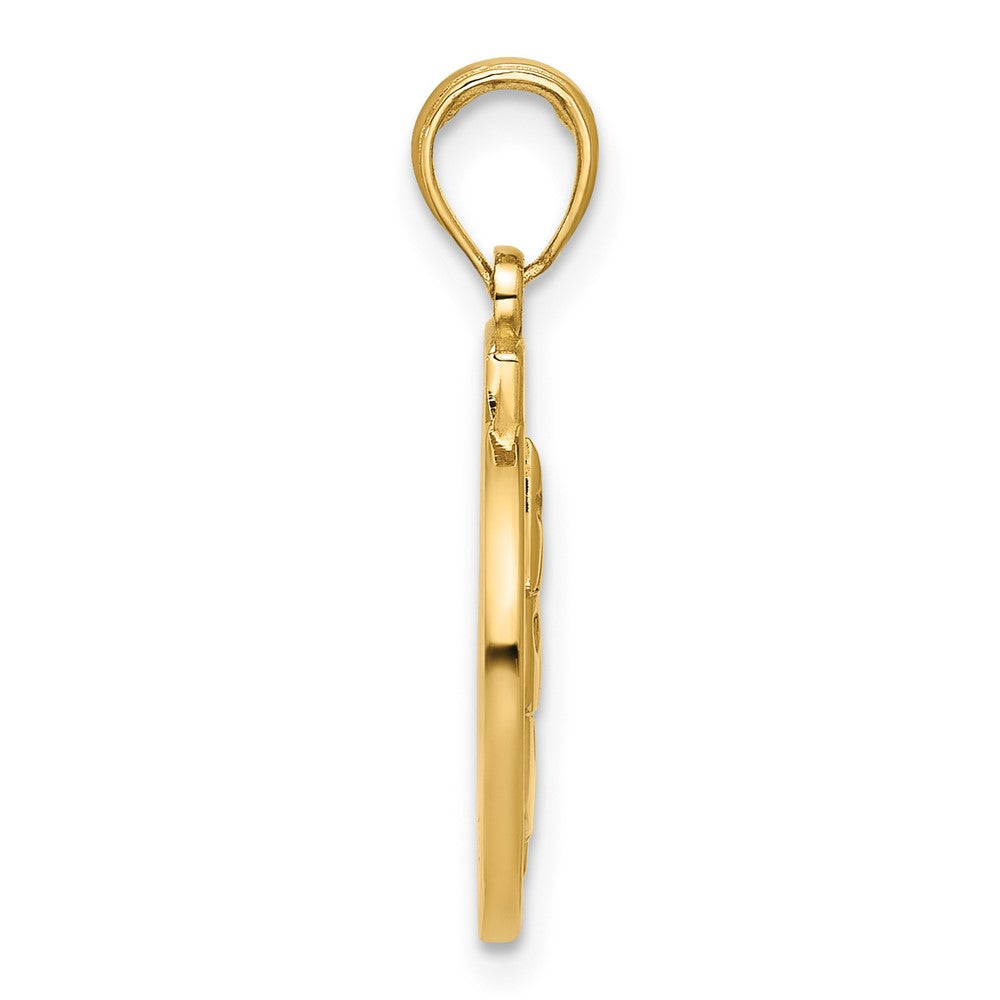 14K Polished Christmas Tree Ornament Pendant