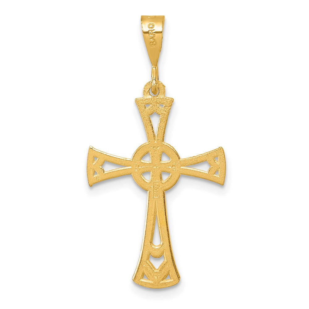14K Polished Iona Cross Pendant