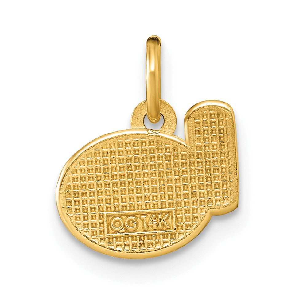 14K Polished White Enameled Milk and Cookies Pendant