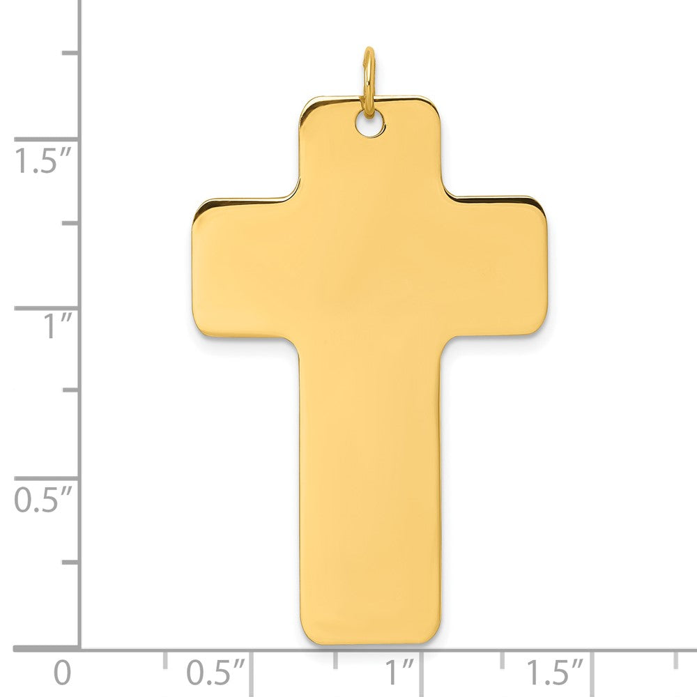 14k Large Polished Cross Charm