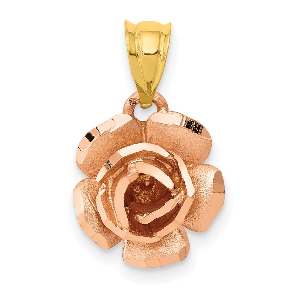 Solid;Casted;Diamond-cut;Polished;Satin;14K Two-tone