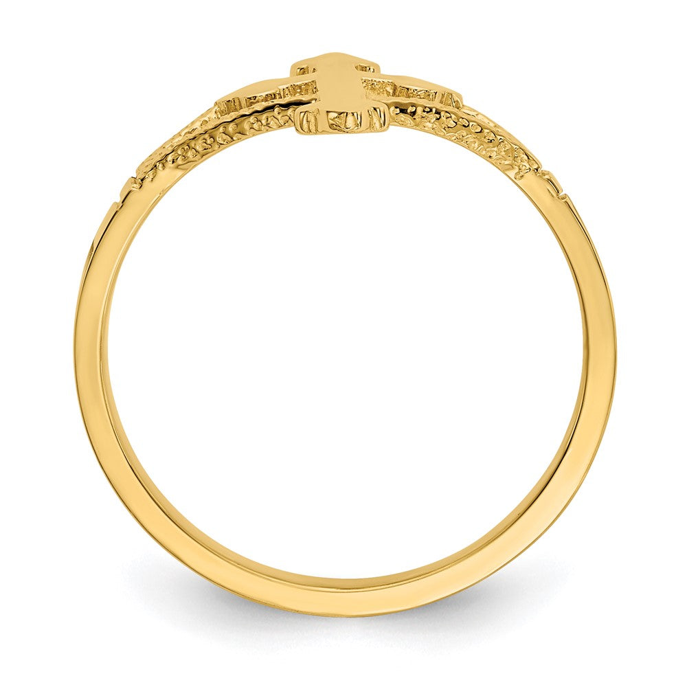 14k Polished Cross Ring