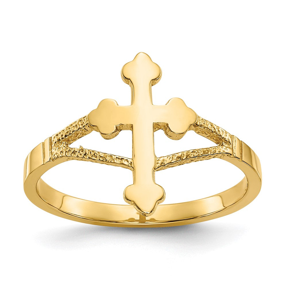 Solid;Casted;Polished;14k Yellow gold;Open back