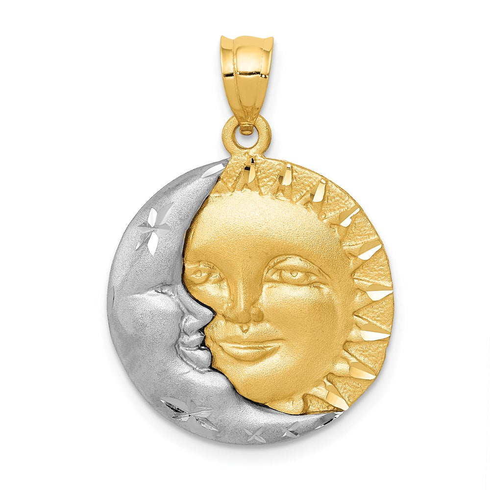 Solid;Casted;Diamond-cut;Satin;14K Two-tone