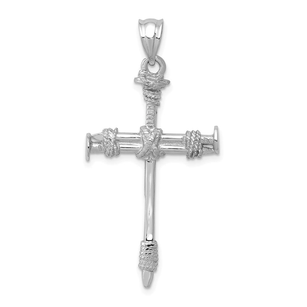 Solid;Diamond-cut;Polished;3-D;14K White gold