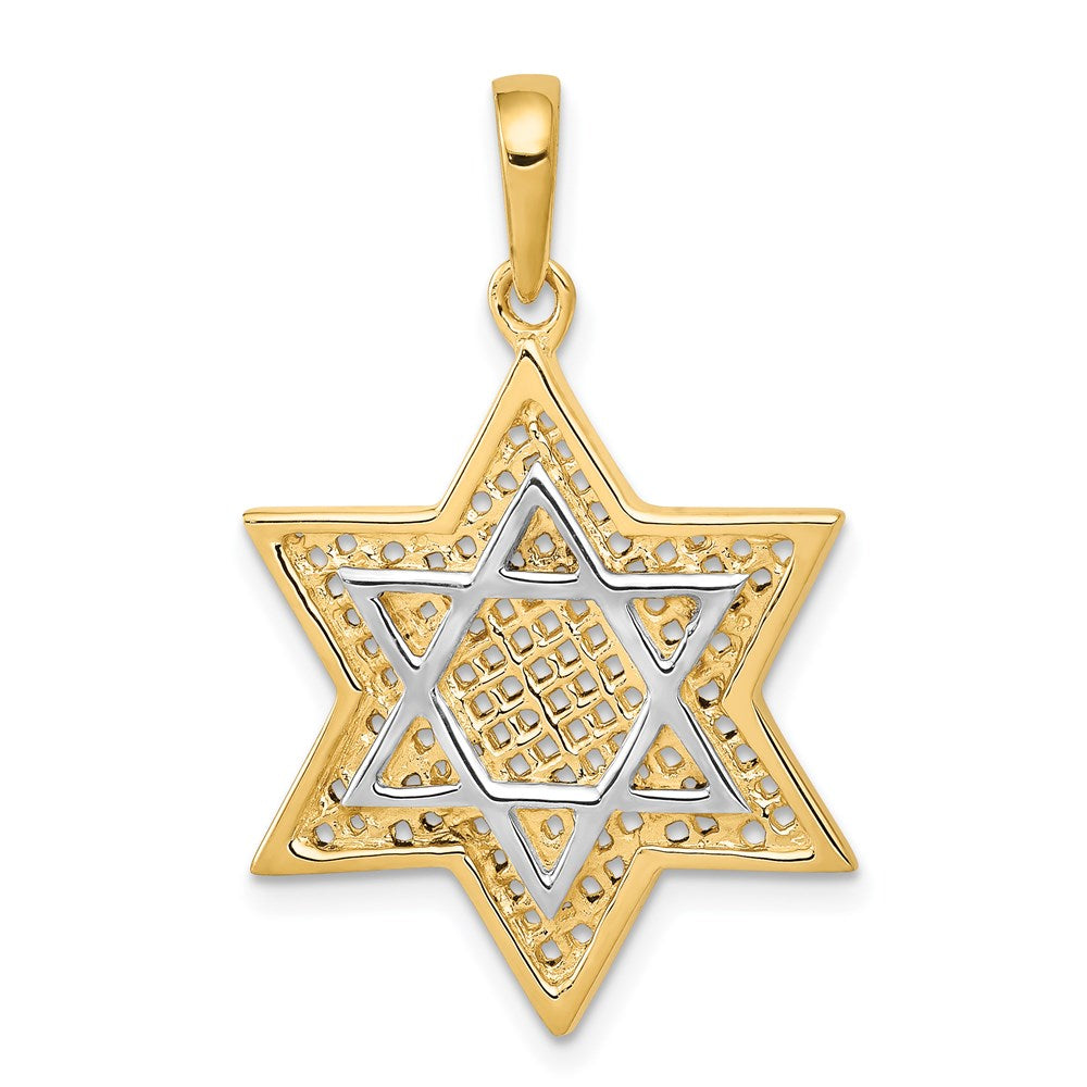 Solid;Casted;Polished;14K Two-tone;Open back