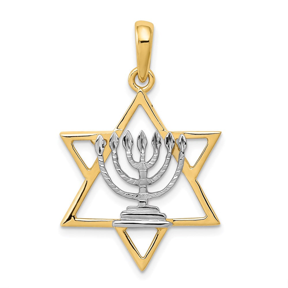 Solid;Polished;14K Yellow gold & rhodium