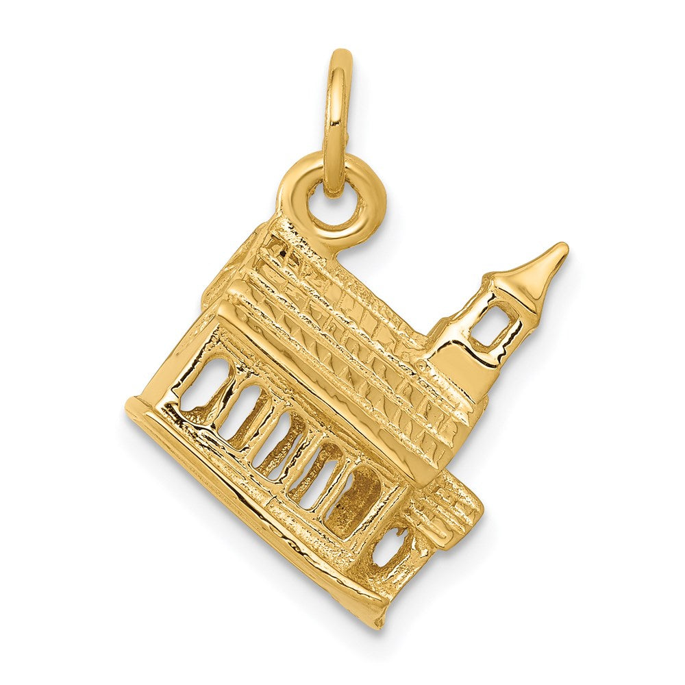 Casted;3-D;14k Yellow gold;Polished & satin