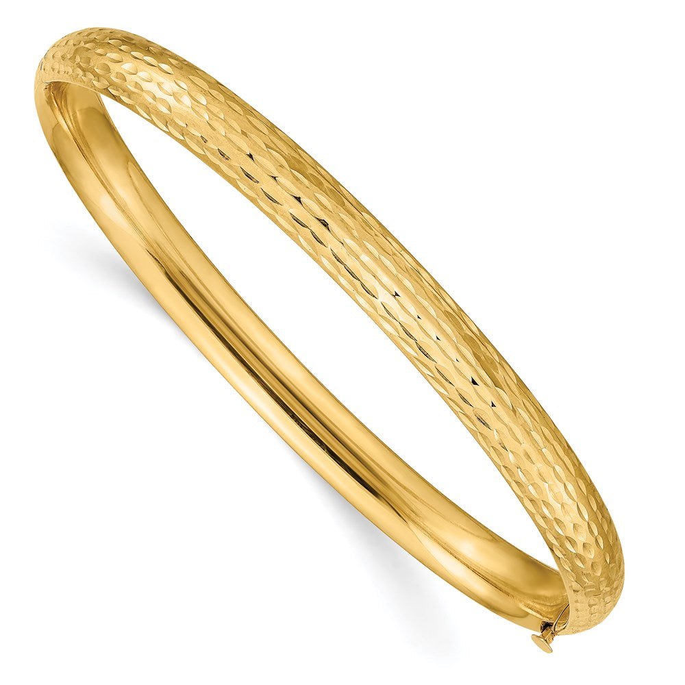 Polished;14k Yellow gold;Hollow;Hinged;Fold-over;No safety bar