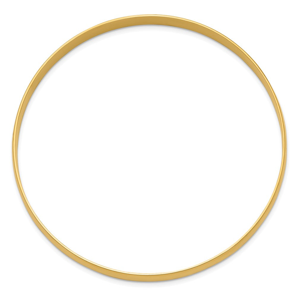 14k 6mm Solid Polished Half-Round Slip-On Round Bangle Bracelet