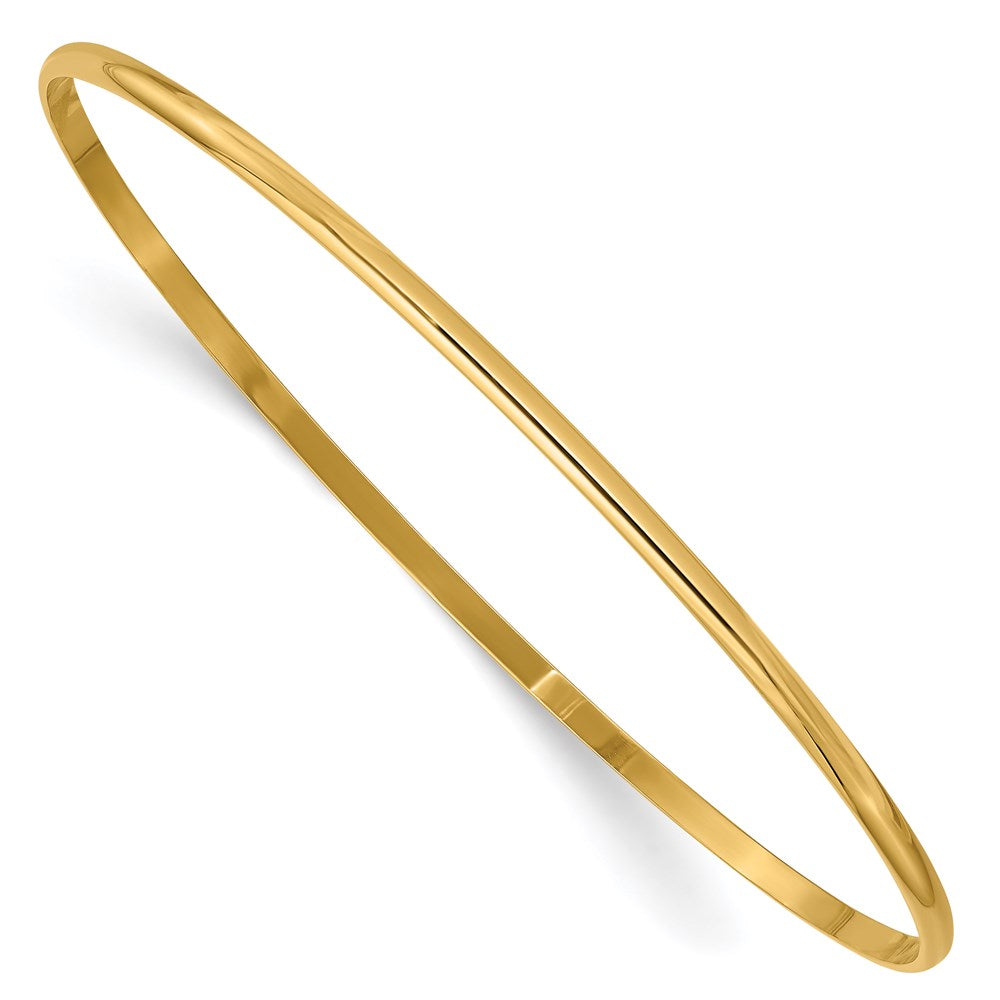 Solid;Polished;14k Yellow gold;Slip on;Round
