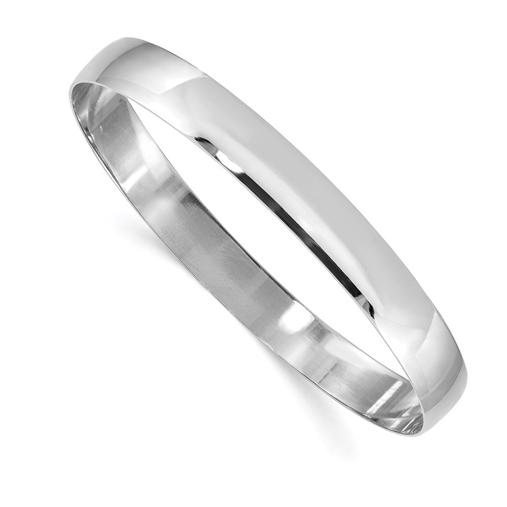 Solid;Polished;14K White gold;Engravable;Slip on
