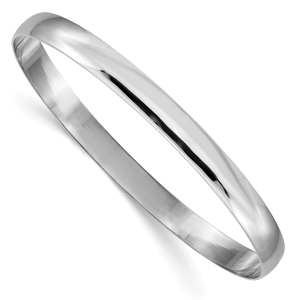Solid;Polished;14K White gold;Engravable;Slip on