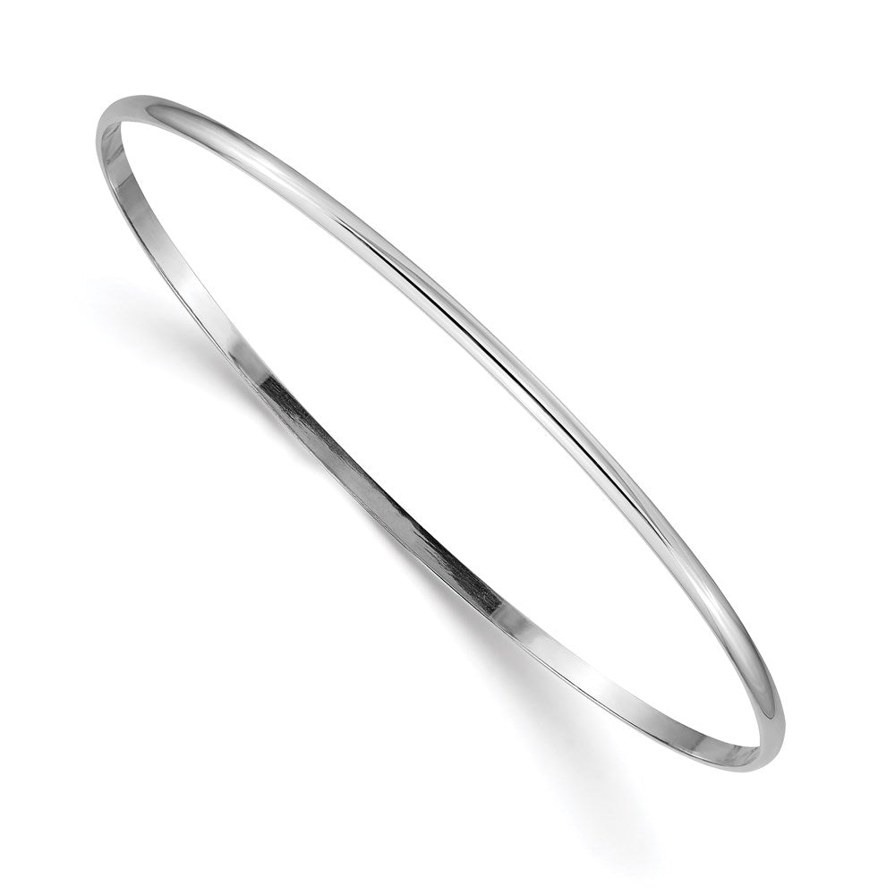 Solid;Polished;14K White gold;Slip on