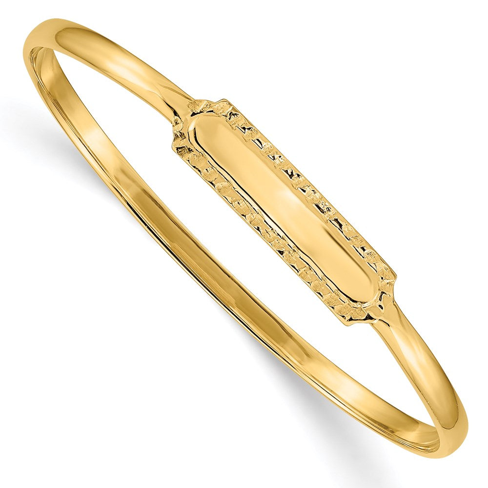 Solid;Polished;14k Yellow gold;Engravable;Slip on;Round