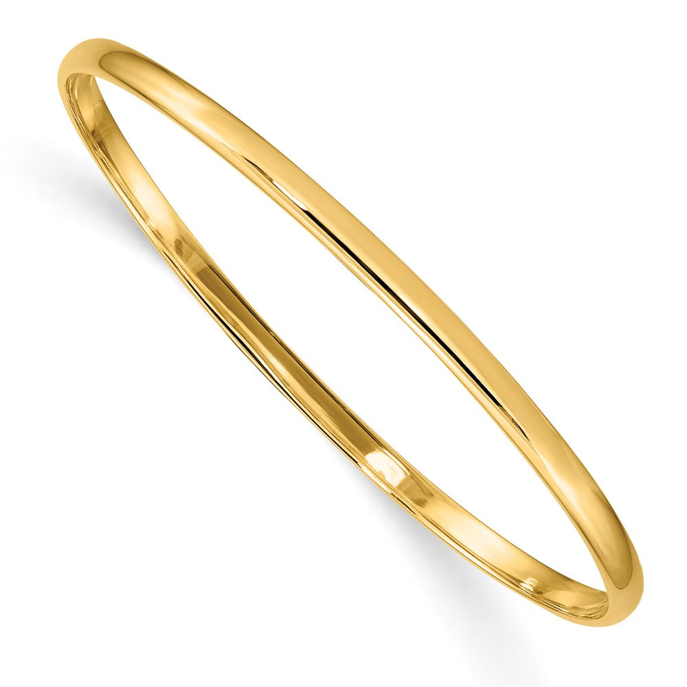 Polished;14k Yellow gold;Slip on;Round
