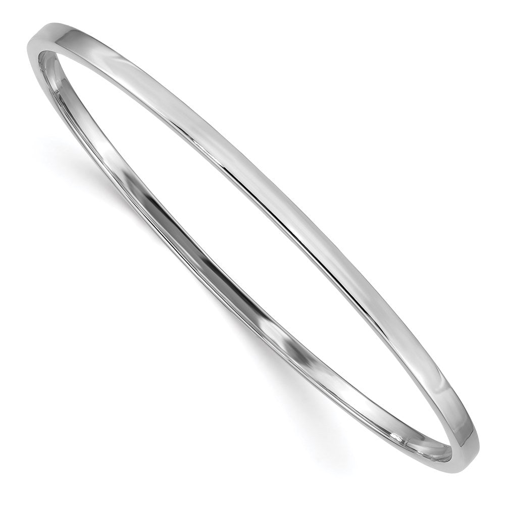 Polished;14K White gold;Slip on;Round;Hollow tube