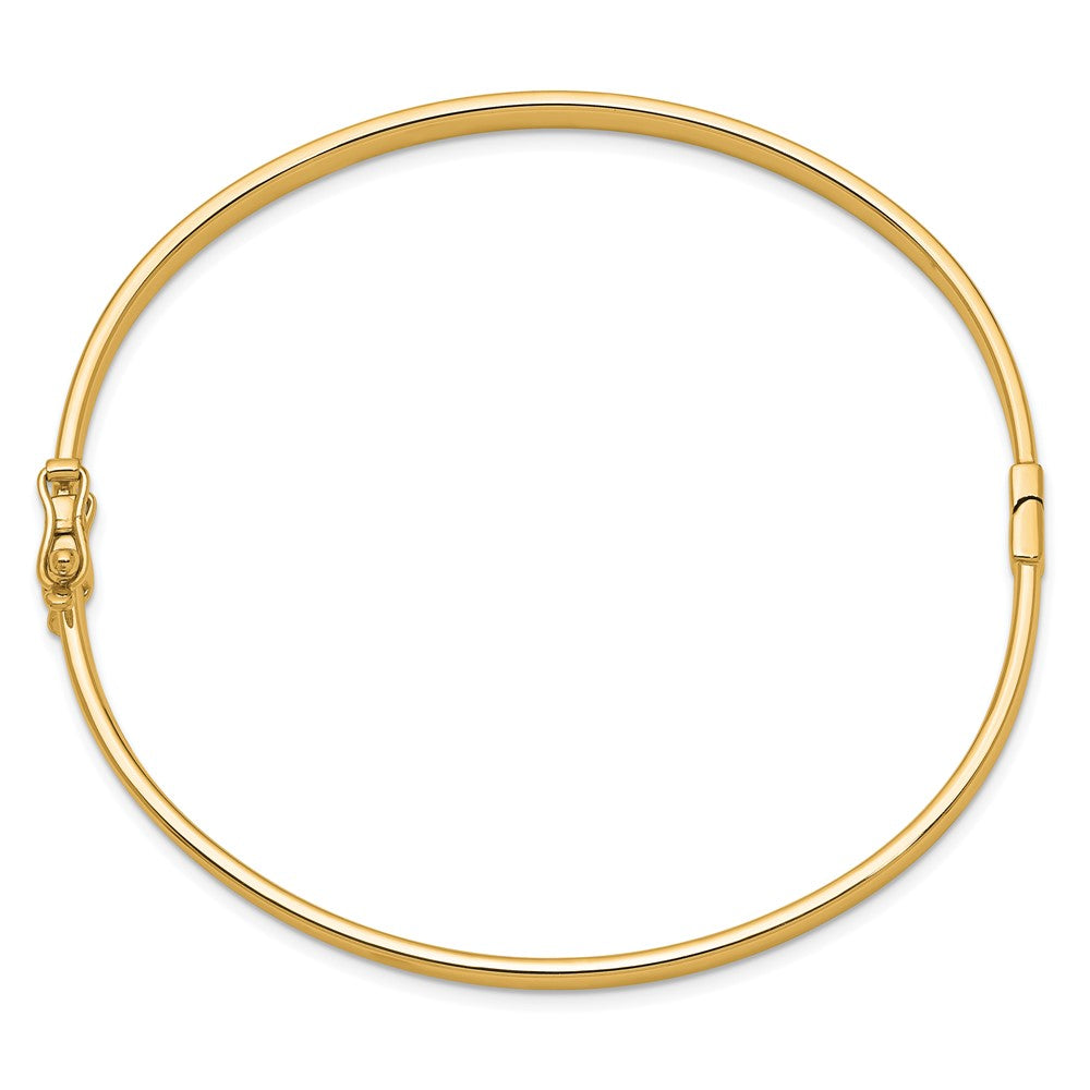 14k Polished 4.00mm Hinged Oval Bangle Bracelet