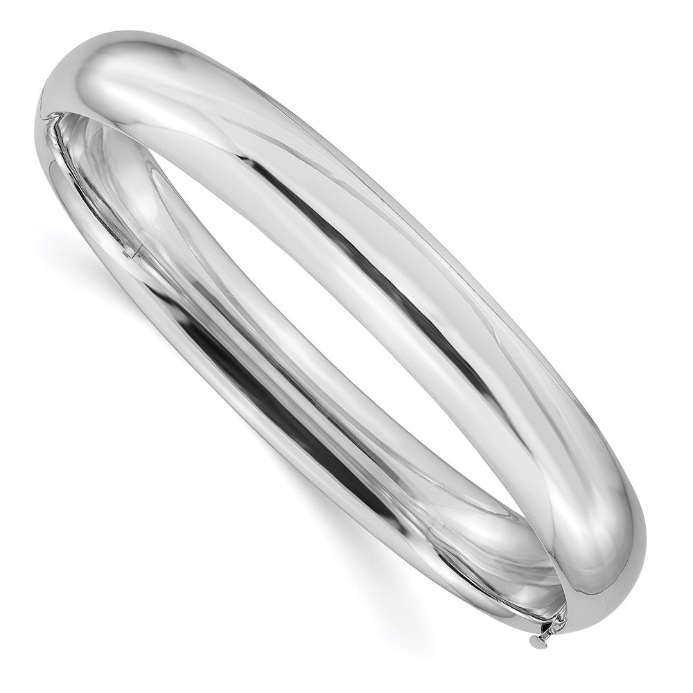 Polished;14K White gold;Flat back;Safety bar;Safety clasp
