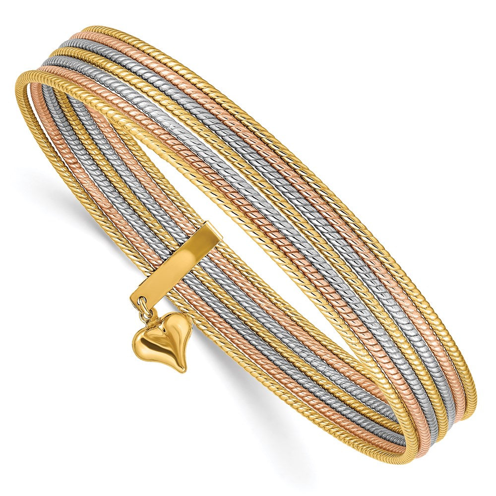 Polished;14K Tri-color;Hollow;Textured