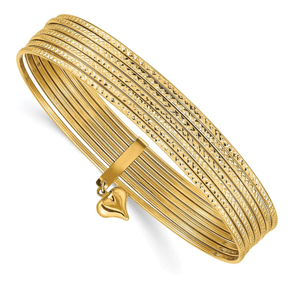 Polished;14k Yellow gold;Hollow;Textured