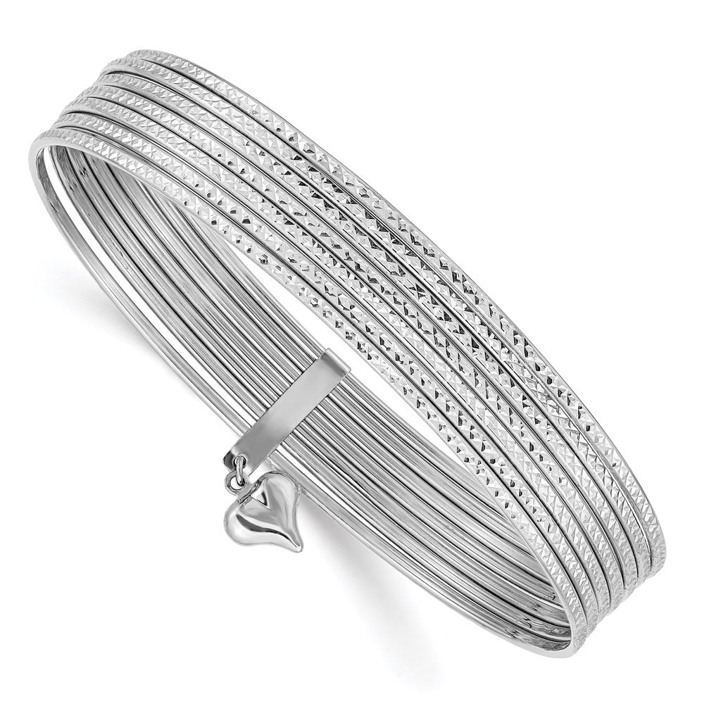 Polished;14K White gold;Hollow;Textured
