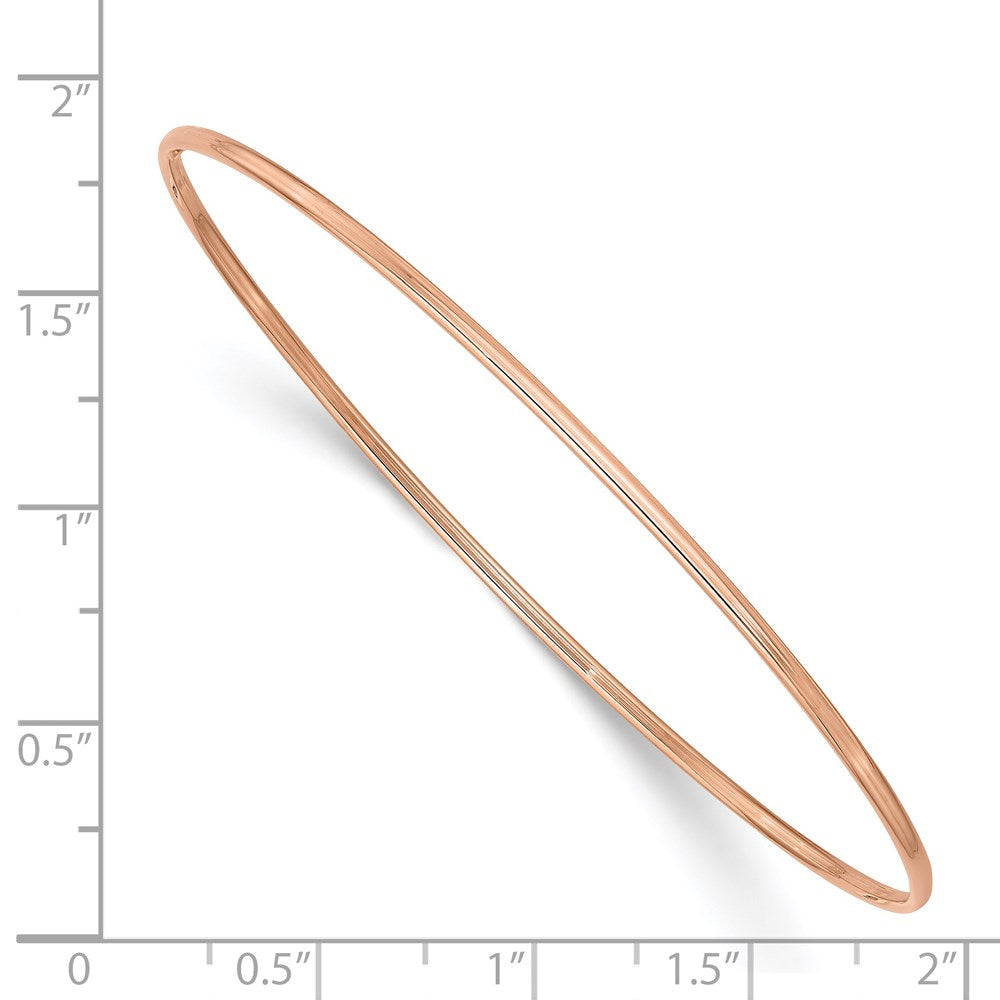 14k Rose Gold Polished 1.50mm Slip-on Round Bangle Bracelet
