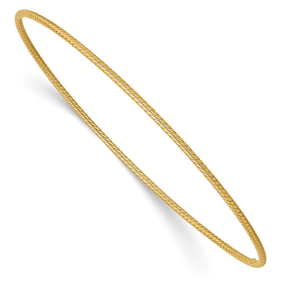 Polished;14k Yellow gold;Hollow;Slip on;Textured
