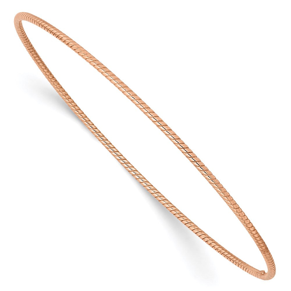 Polished;Hollow;14k Rose gold;Slip on;Textured