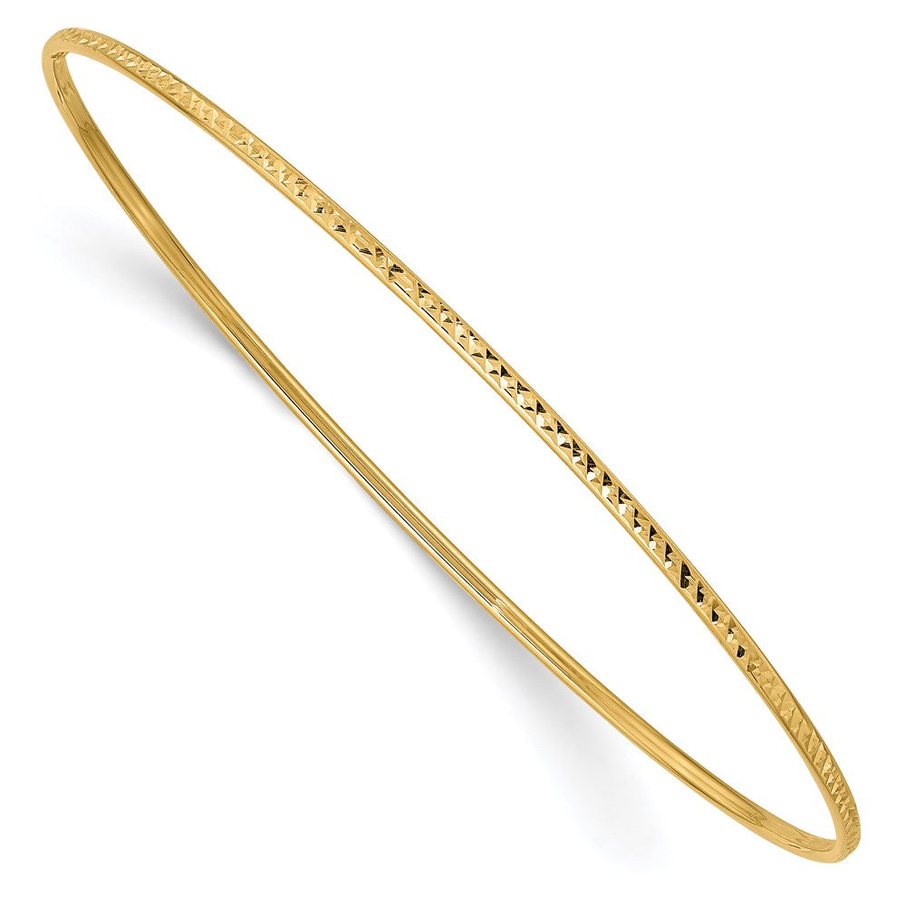 Diamond-cut;Polished;14k Yellow gold;Hollow;Slip on