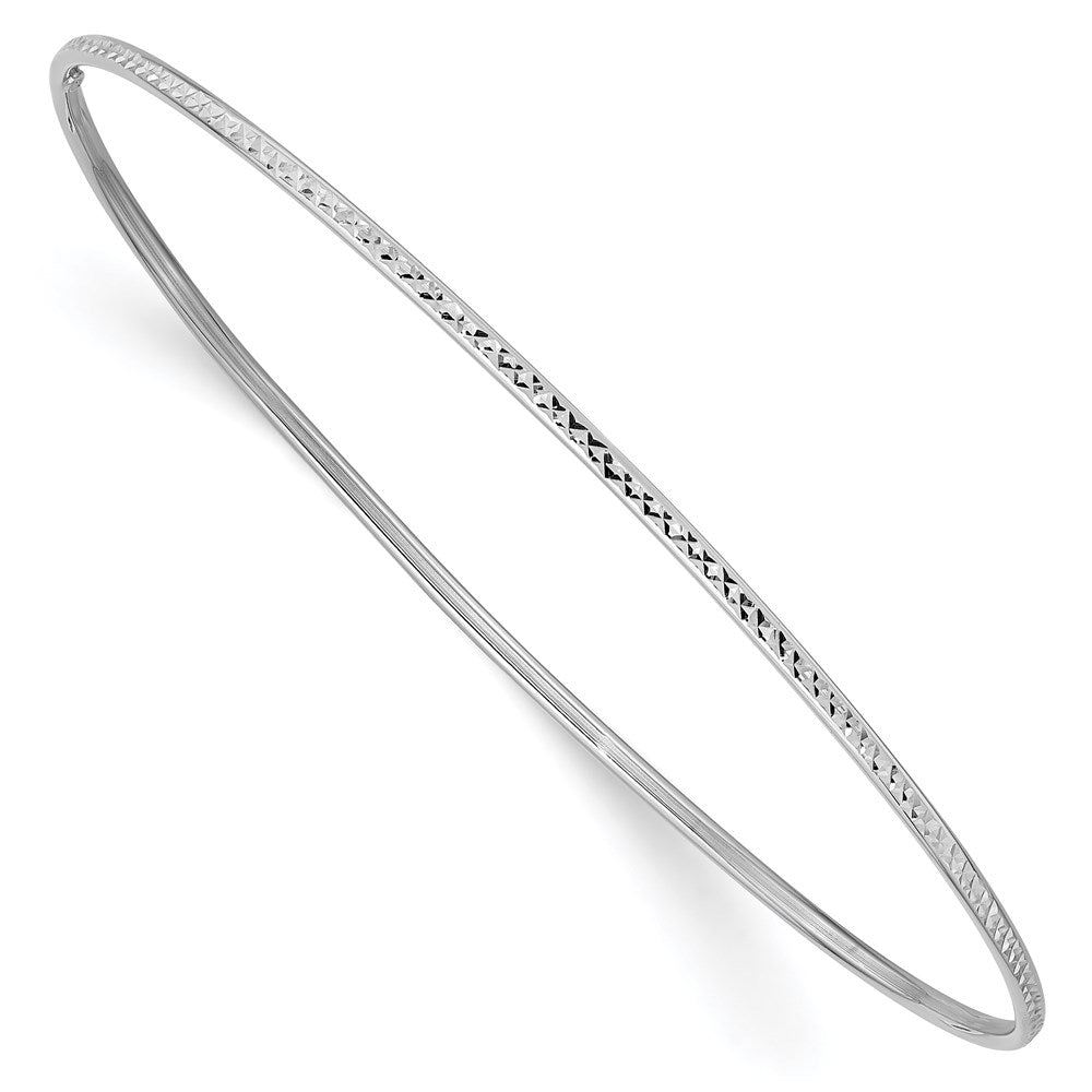 Diamond-cut;Polished;14K White gold;Hollow;Slip on