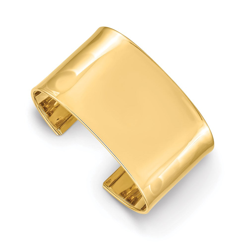 Solid;Polished;14k Yellow gold;Engravable;Cuff