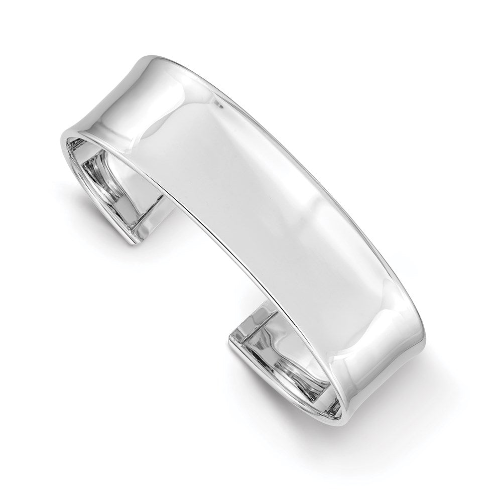 Solid;Polished;14K White gold;Engravable;Cuff