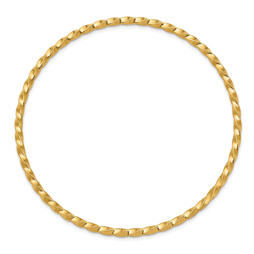 14k Polished Twisted 2.50mm Slip-on Round Bangle Bracelet