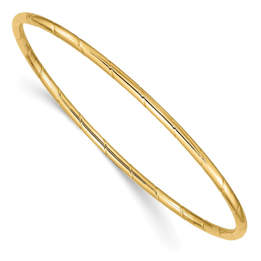 Polished;14k Yellow gold;Hollow;Slip on;Textured