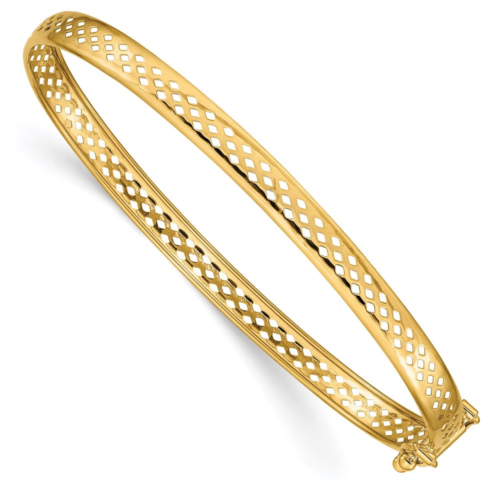 Polished;14k Yellow gold;Open back;Safety clasp