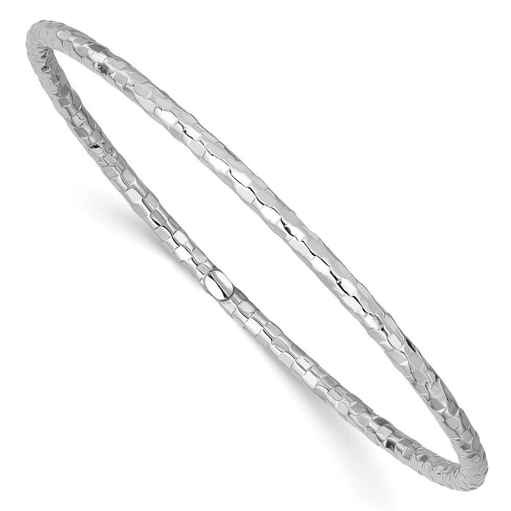 Polished;14K White gold;Hollow;Slip on