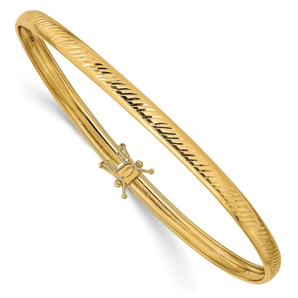 Polished;14k Yellow gold;Open back;Safety clasp;Round;Flexible;Diamond Cut