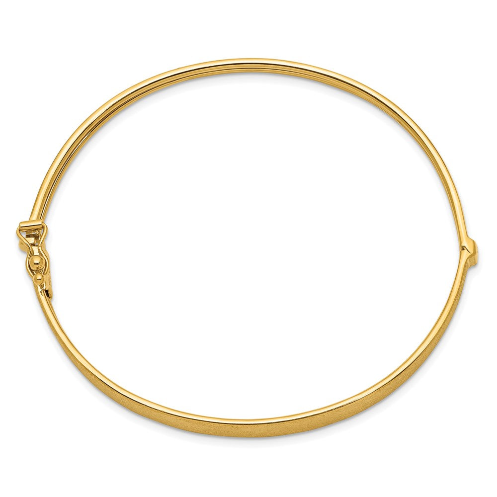 14k Satin Finish Graduated 8.00mm Hinged Oval Bangle Bracelet