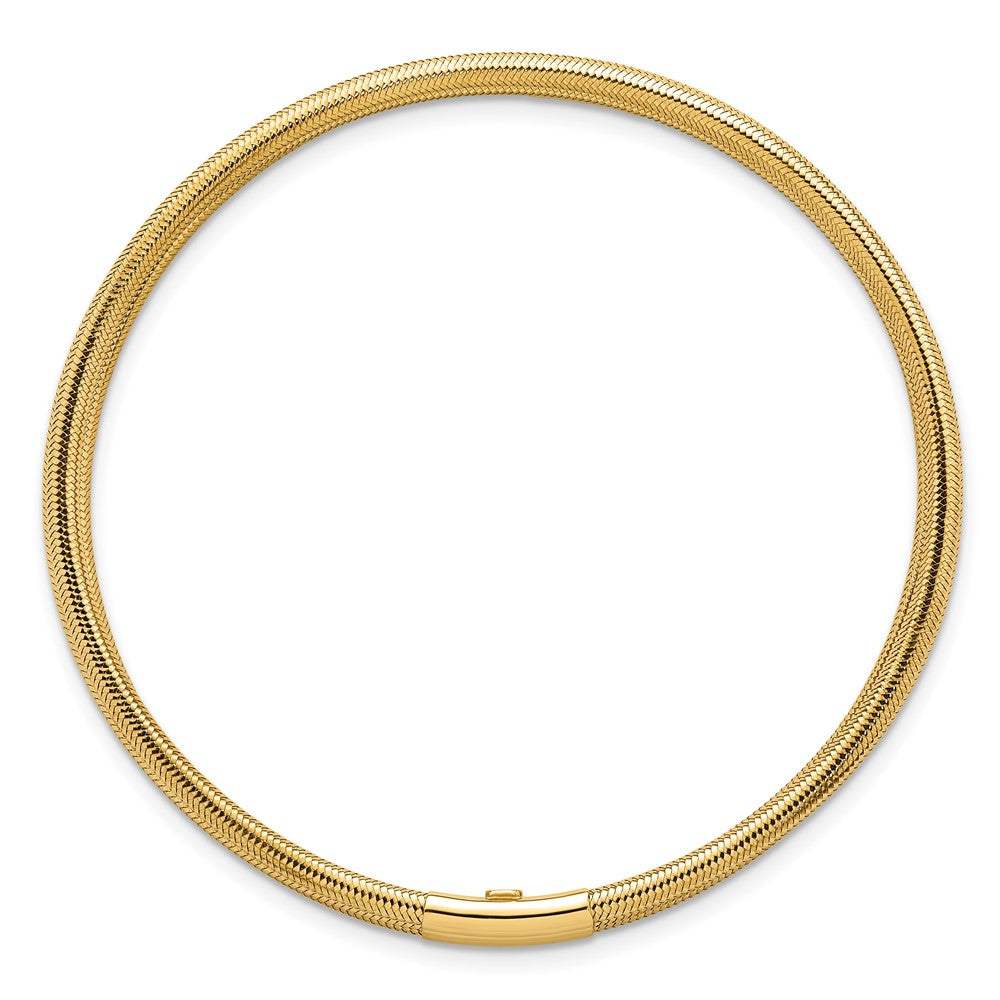 14k Polished Three Strand Mesh Stretch Round Bracelet