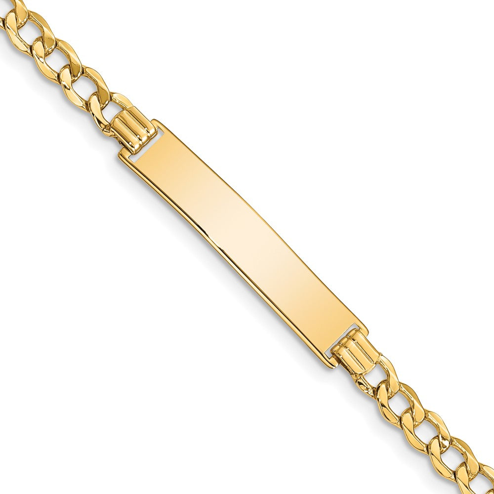 Solid;Polished;14k Yellow gold;Engravable;Lobster