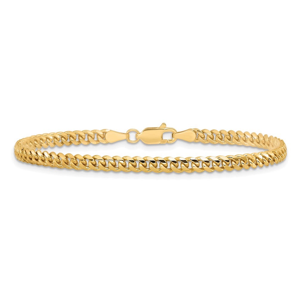 14K 8 inch 3.5mm Solid Miami Cuban Link with Lobster Clasp Bracelet