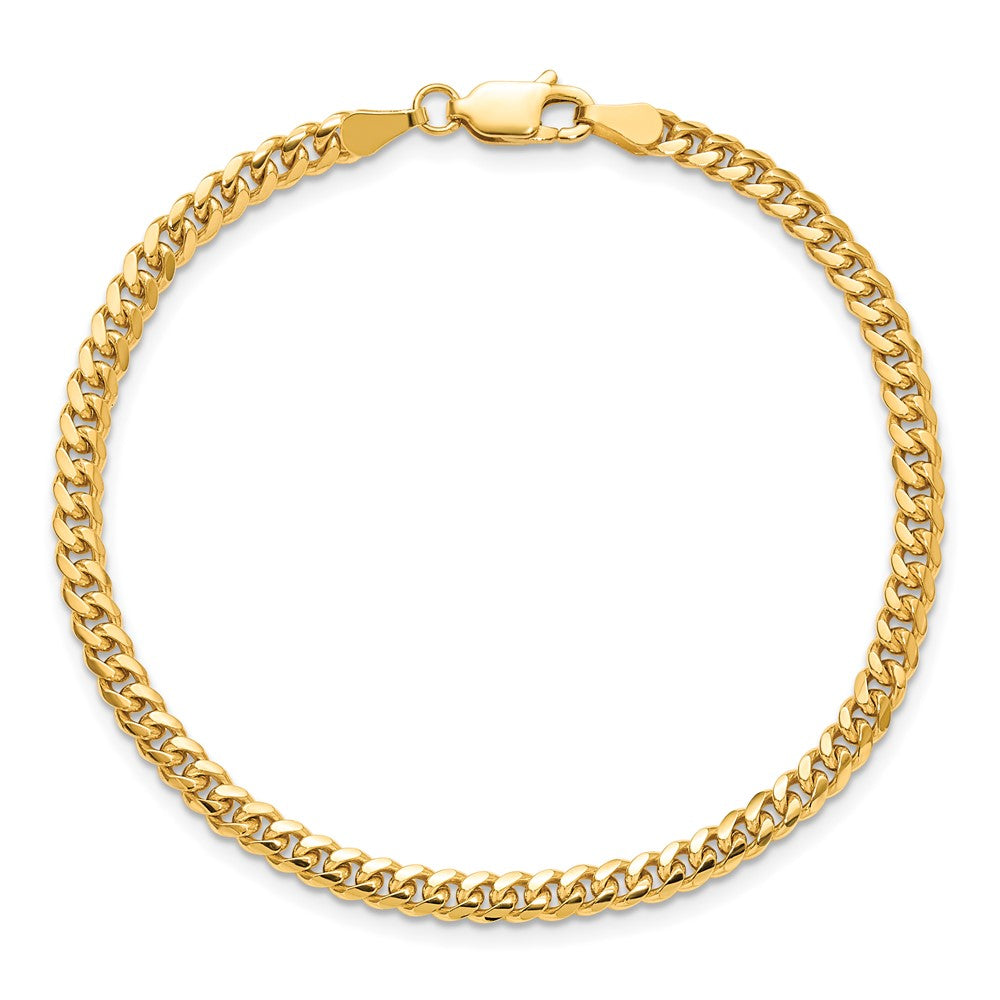 14K 8 inch 3.5mm Solid Miami Cuban Link with Lobster Clasp Bracelet