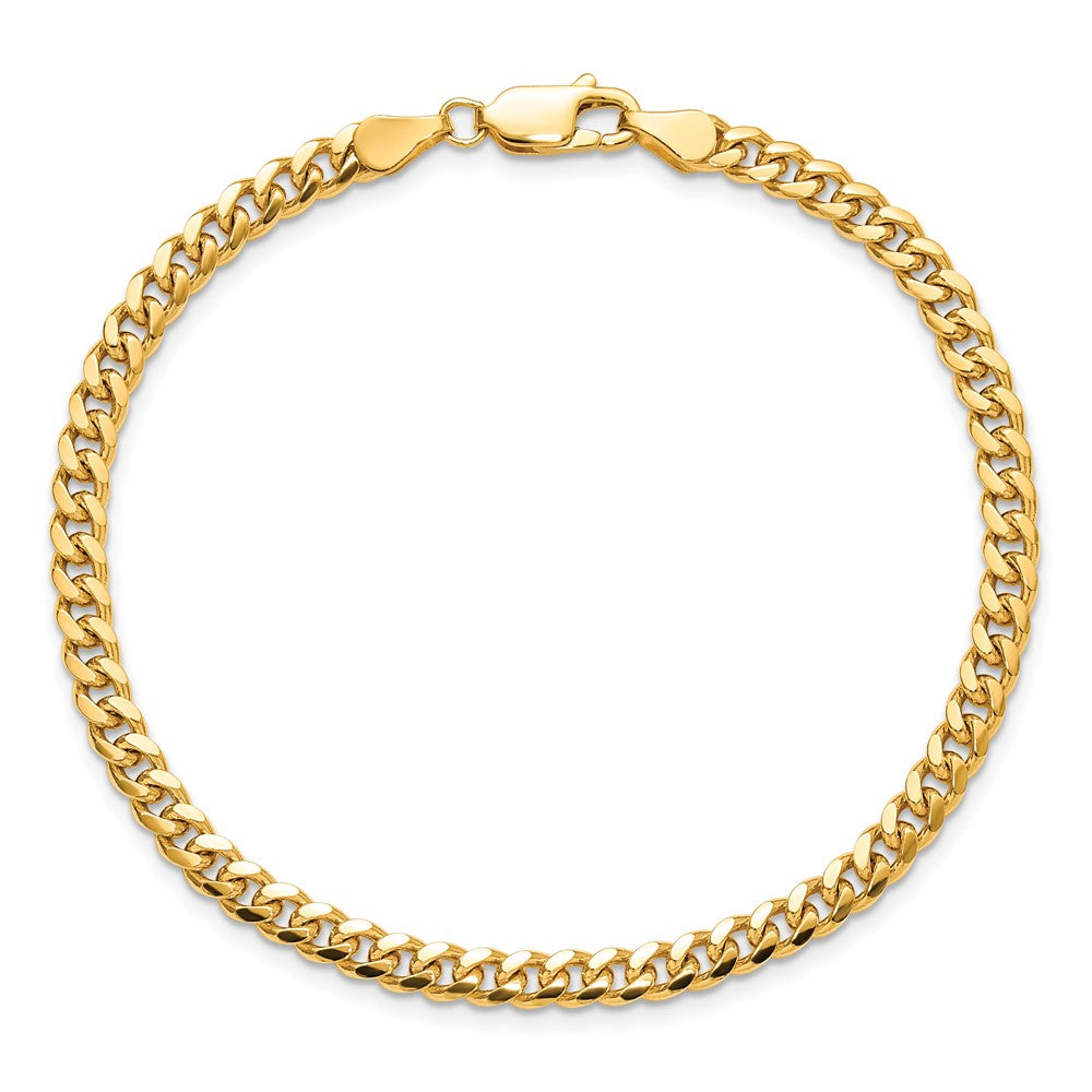 14K 8 inch 4.25mm Solid Miami Cuban Link with Lobster Clasp Bracelet