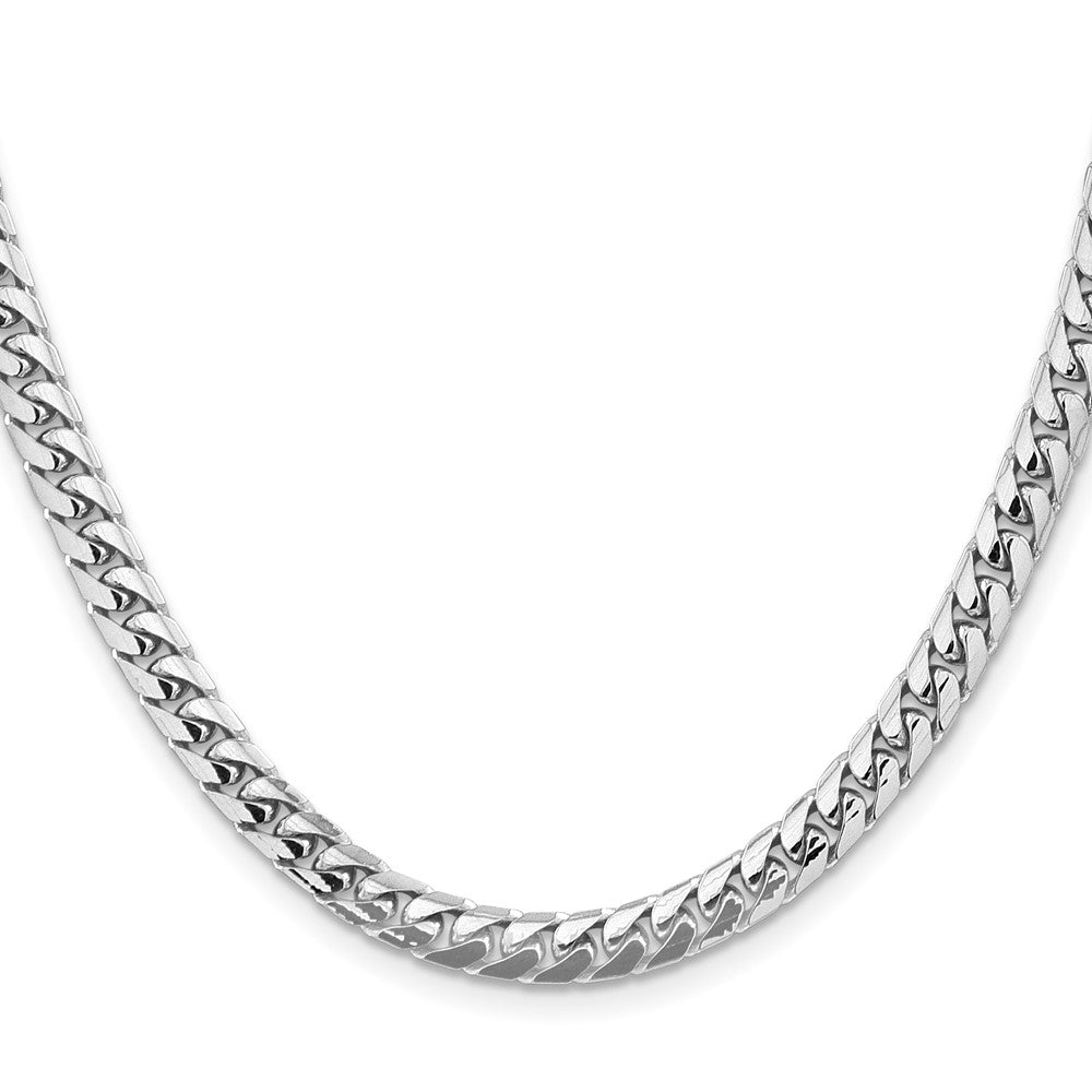 14K White Gold 22 inch 5.5mm Solid Miami Cuban Link with Lobster Clasp Chain