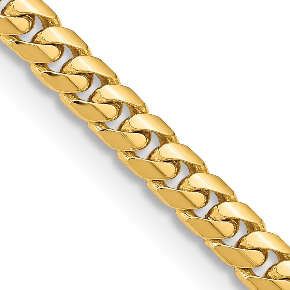 14K 28 inch 5.5mm Solid Miami Cuban Link with Lobster Clasp Chain